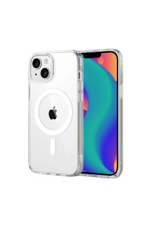 Apple İphone 14 Combo Sert Şeffaf Magsafe Kapak - Şeffaf