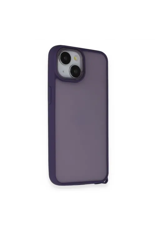 Apple İphone 14 Kılıf Elegant Kapak - Derin Mor