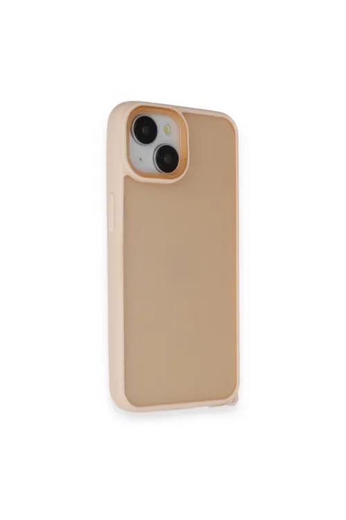 Apple İphone 14 Kılıf Elegant Kapak - Pudra