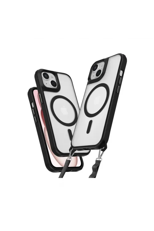 Apple İphone 14 Kılıf Enka Magsafe Silikon Kılıf - Siyah