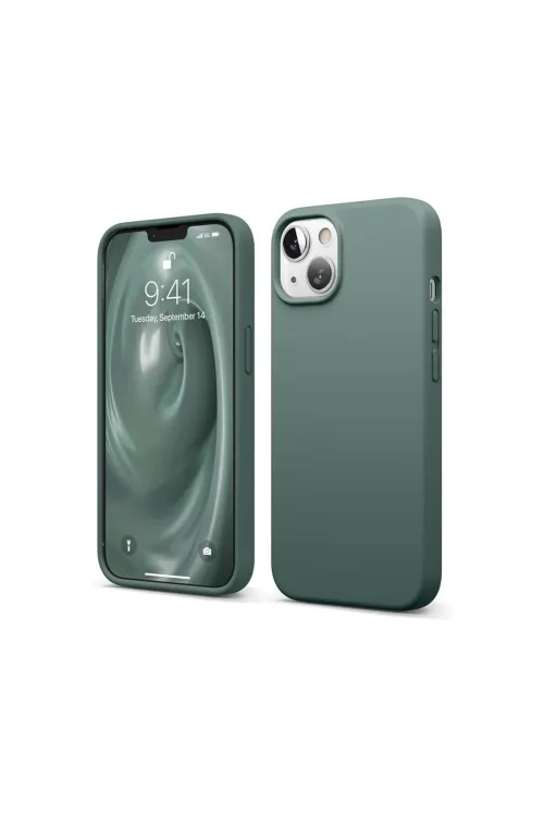 Apple İphone 14 Kılıf First Silikon - Koyu Yeşil