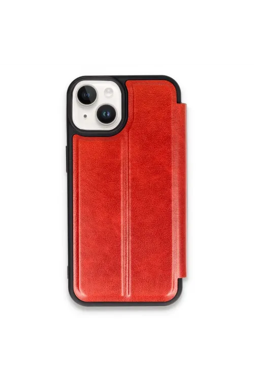 Apple İphone 14 Kılıf Flip Cover - Kırmızı