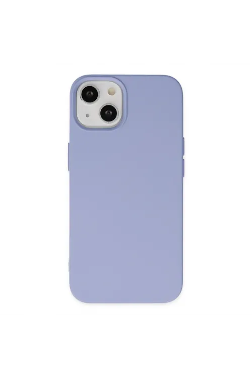 Apple İphone 14 Kılıf Nano İçi Kadife Silikon - Lila