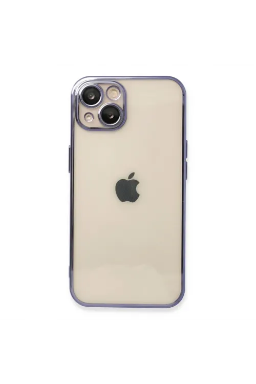 Apple İphone 14 Kılıf Razer Lensli Silikon - Mor
