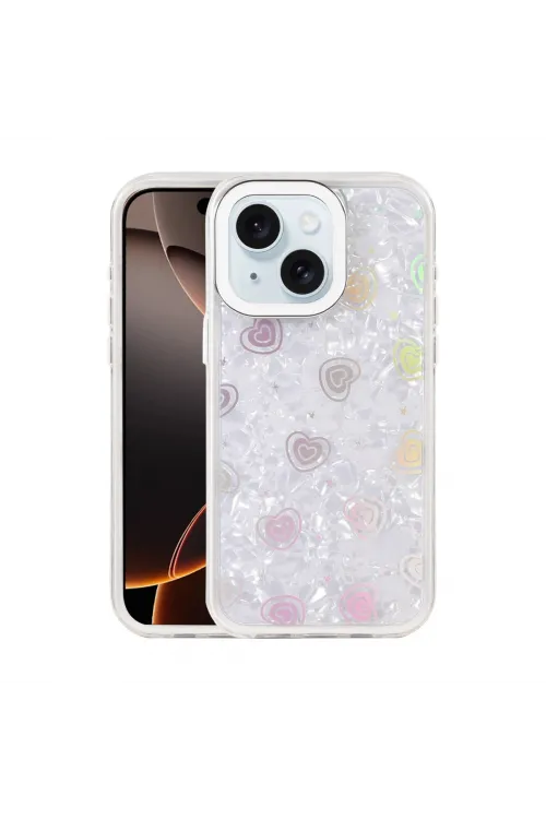 Apple İphone 14 Lumi Desenli Kapak - Beyaz