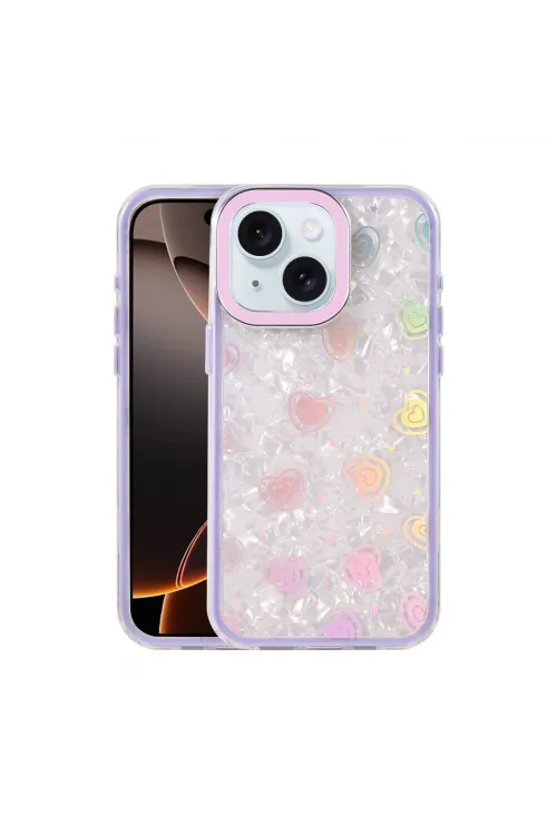 Apple İphone 14 Lumi Desenli Kapak - Mor
