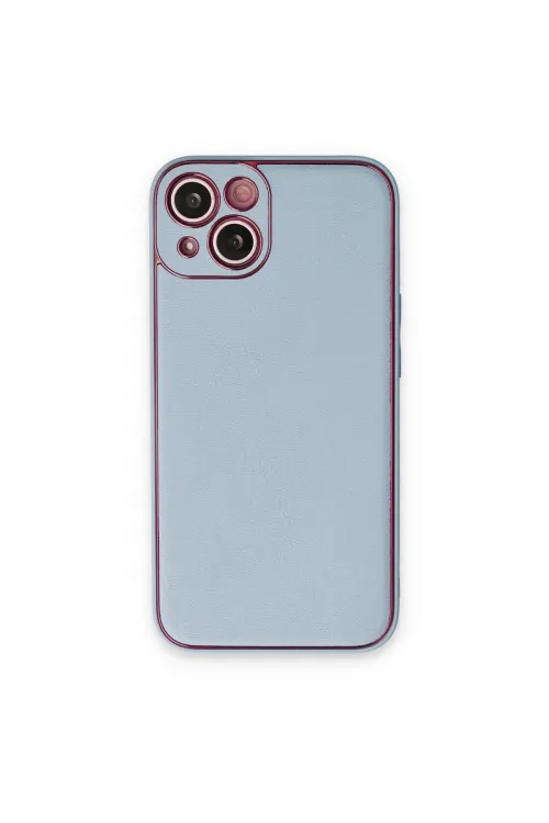 Apple İphone 14 Plus Kılıf Coco Deri Silikon Kapak - Sky Blue