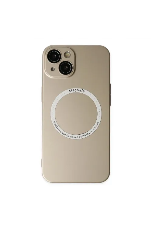 Apple İphone 14 Plus Kılıf Jack Magneticsafe Lens Silikon - Gold