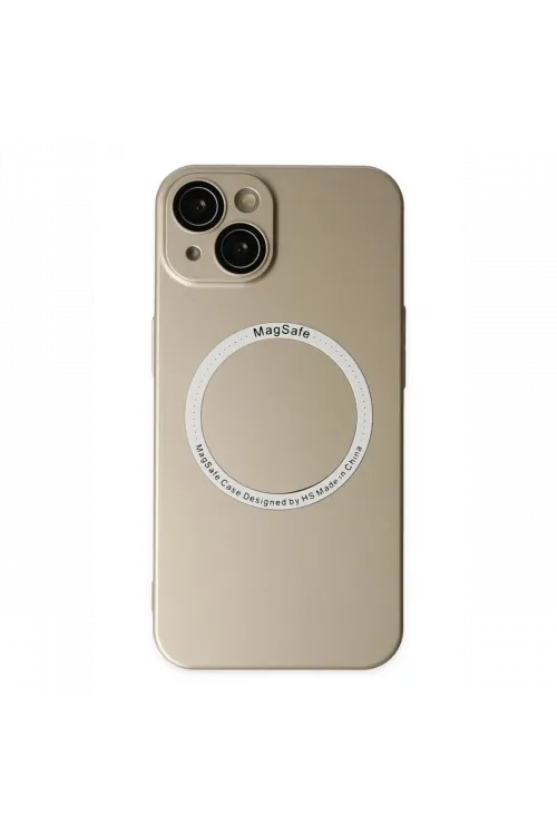 Apple iPhone 14 Plus Kılıf Jack Magneticsafe Lens Silikon - Gold