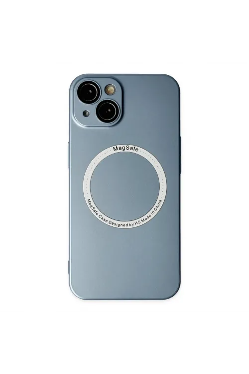 Apple İphone 14 Plus Kılıf Jack Magneticsafe Lens Silikon - Sierra Blue