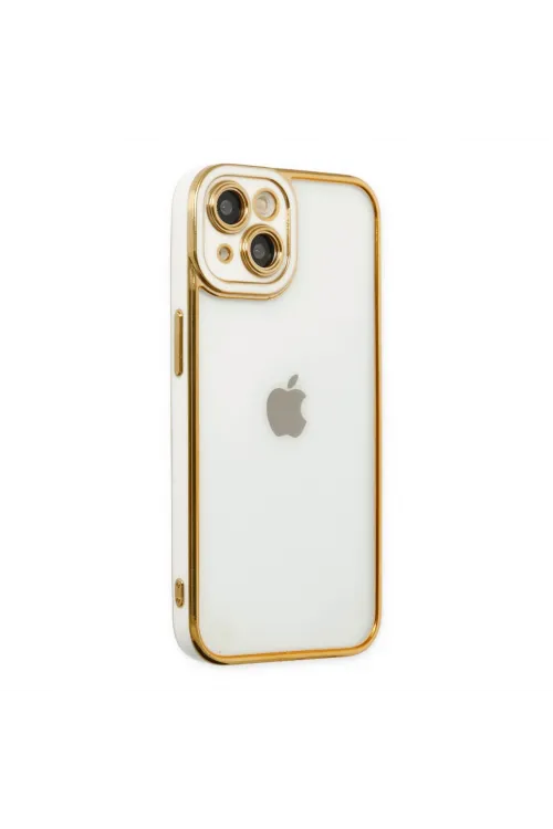 Apple İphone 14 Plus Kılıf Liva Lens Silikon - Beyaz