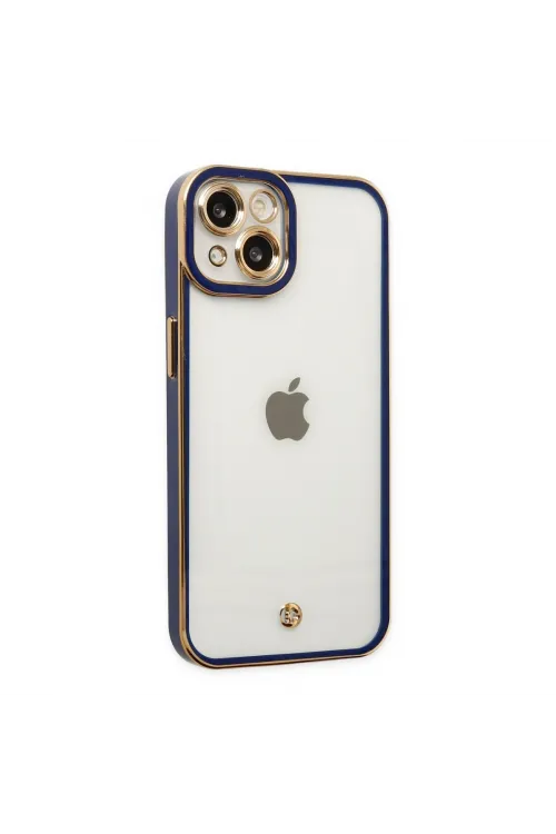Apple İphone 14 Plus Kılıf Liva Lens Silikon - Mavi