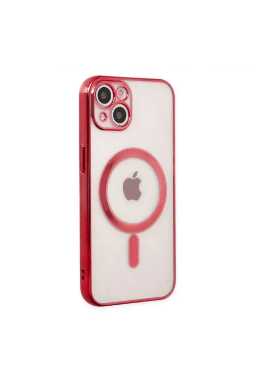 Apple İphone 14 Plus Kılıf Magneticsafe Lazer Silikon - Kırmızı