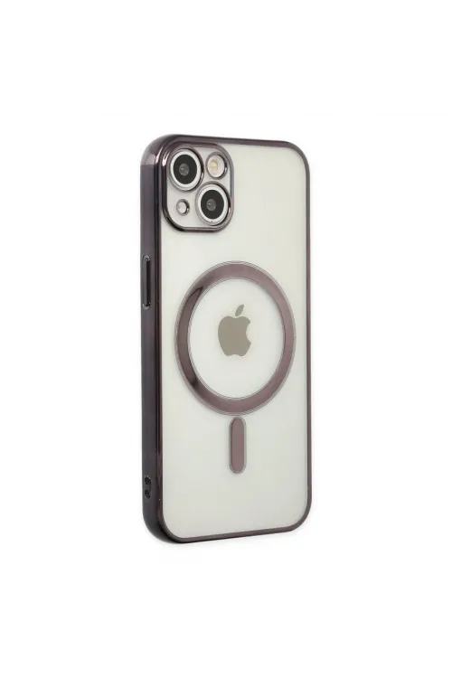 Apple İphone 14 Plus Kılıf Magneticsafe Lazer Silikon - Siyah