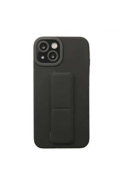 Apple İphone 14 Plus Kılıf Mega Standlı Silikon - Siyah