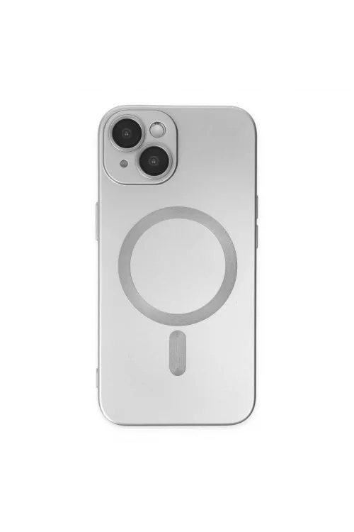 Apple İphone 14 Plus Kılıf Moshi Lens Magneticsafe Silikon - Gümüş
