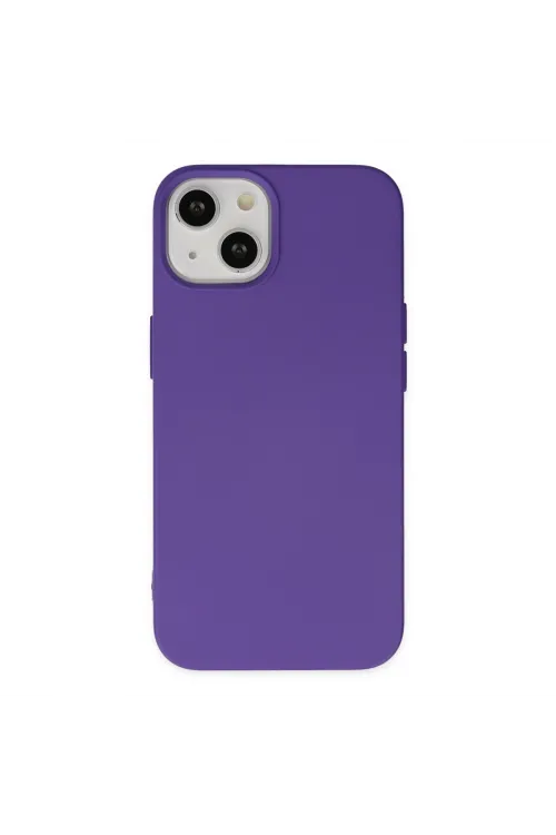 Apple İphone 14 Plus Kılıf Nano İçi Kadife Silikon - Mor