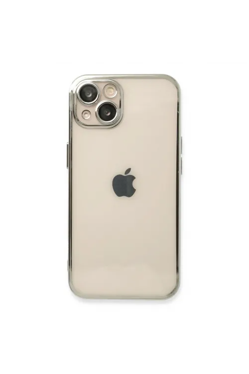 Apple İphone 14 Plus Kılıf Razer Lensli Silikon - Gümüş