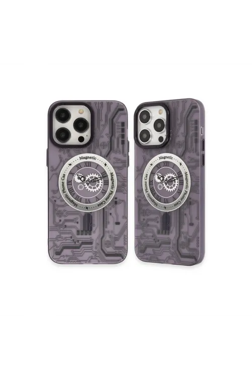 Apple İphone 14 Pro Kılıf Apollo Magneticsafe Desenli Kapak - Apollo Mor - 5