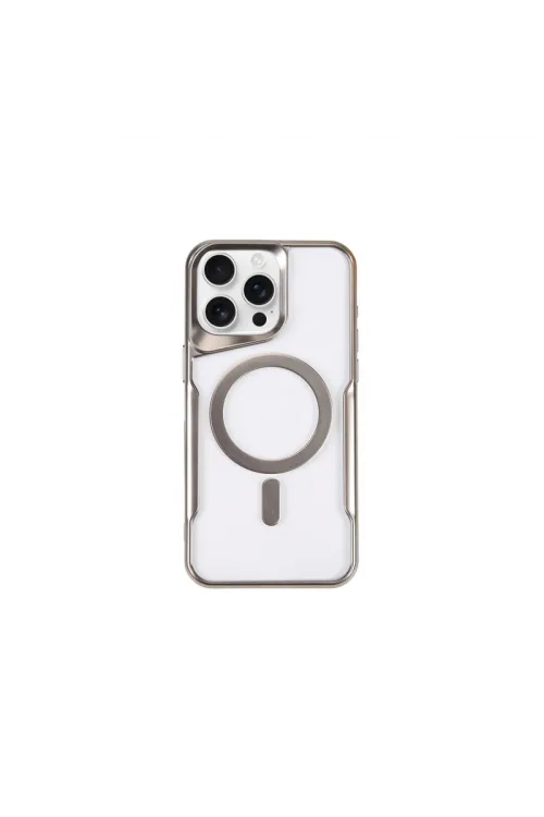 Apple İphone 14 Pro Kılıf Boyi Magsafe Silikon Kapak - Gümüş