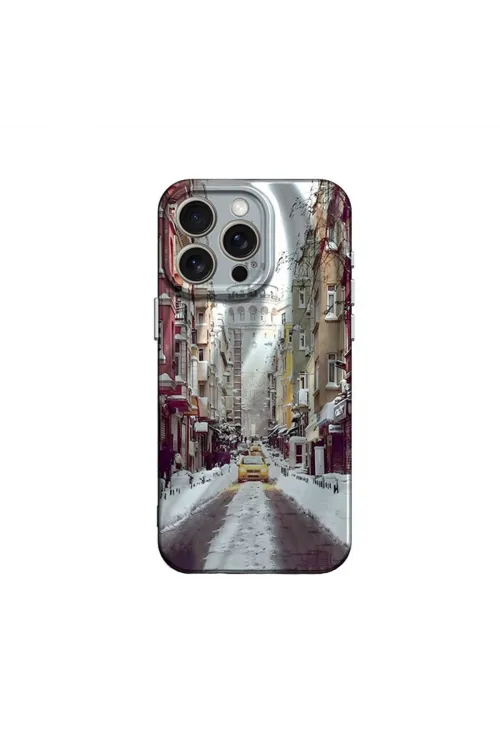 Apple İphone 14 Pro Kılıf Crew Desenli Kapak - Galata Kulesi