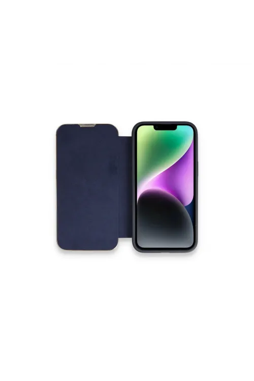 Apple İphone 14 Pro Kılıf Dolpin Kapaklı - Lacivert