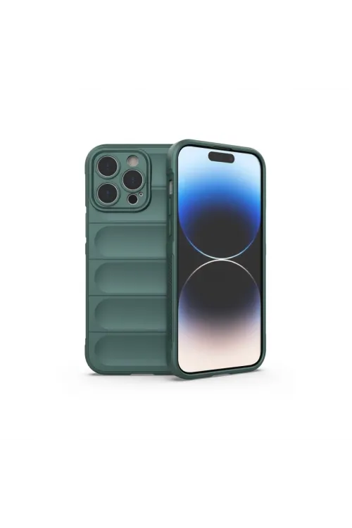 Apple İphone 14 Pro Kılıf Optimum Silikon - Koyu Yeşil