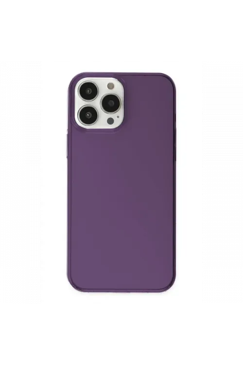 Apple iPhone 14 Pro Kılıf Pc Sert Şeffaf Kapak - Mor