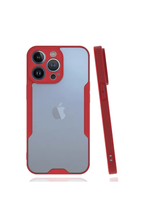 Apple İphone 14 Pro Kılıf Platin Silikon - Kırmızı