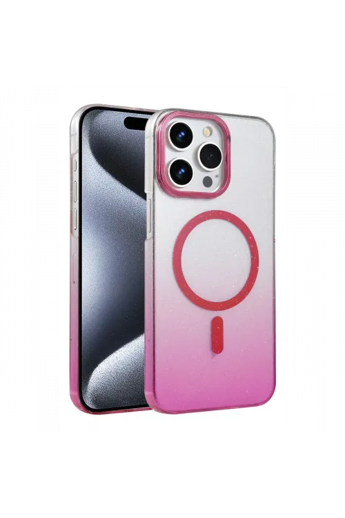 Apple iPhone 14 Pro Max Glossy Magsafe Kapak - Pembe