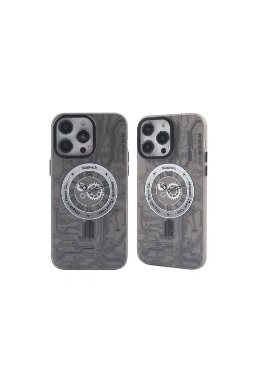 Apple İphone 14 Pro Max Kılıf Apollo Magneticsafe Desenli Kapak - Apollo Siyah - 1