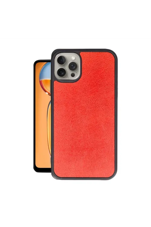Apple İphone 14 Pro Max Kılıf Aras Deri Kapak - Kırmızı