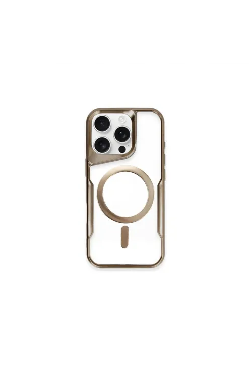 Apple İphone 14 Pro Max Kılıf Boyi Magsafe Silikon Kapak - Kahverengi