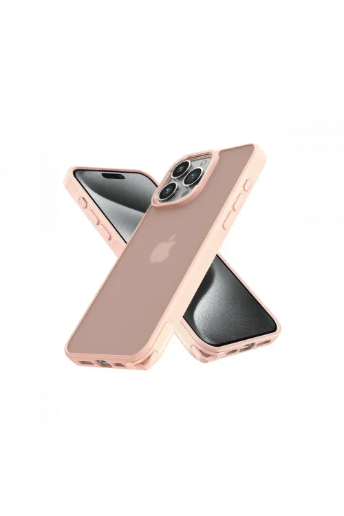 Apple iPhone 14 Pro Max Kılıf Elegant Kapak - Pudra