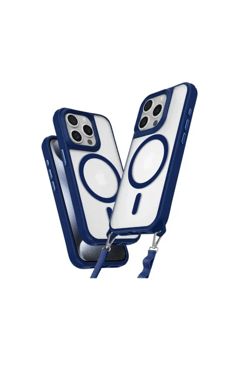 Apple İphone 14 Pro Max Kılıf Enka Magsafe Silikon Kılıf - Lacivert