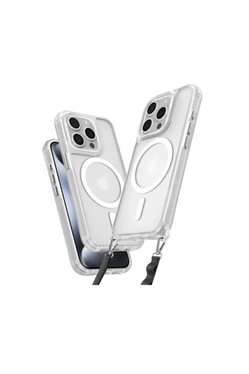 Apple İphone 14 Pro Max Kılıf Enka Magsafe Silikon Kılıf - Şeffaf