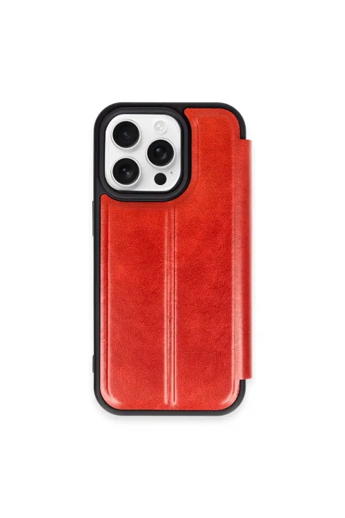 Apple İphone 14 Pro Max Kılıf Flip Cover - Kırmızı