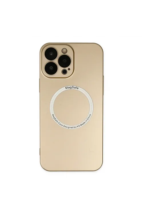 Apple İphone 14 Pro Max Kılıf Jack Magneticsafe Lens Silikon - Gold