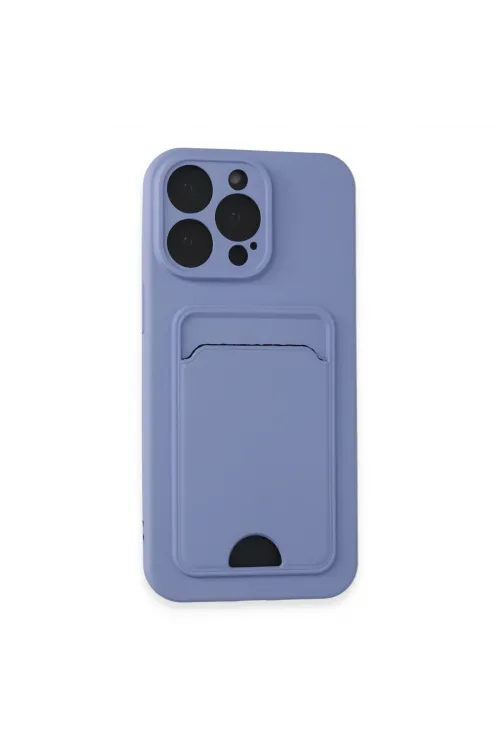 Apple İphone 14 Pro Max Kılıf Kelvin Kartvizitli Silikon - Lila