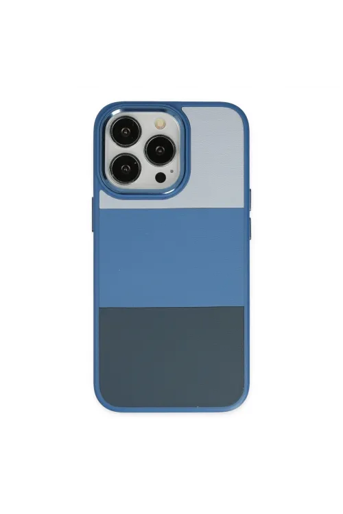 Apple İphone 14 Pro Max Kılıf King Kapak - Açık Mavi-lacivert