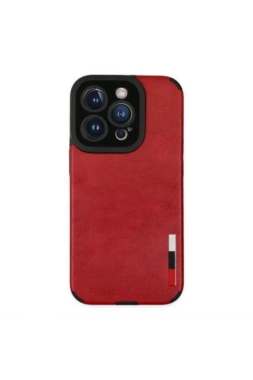 Apple İphone 14 Pro Max Kılıf Loop Deri Silikon - Kırmızı