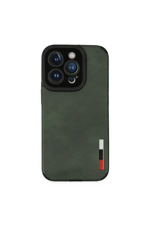 Apple İphone 14 Pro Max Kılıf Loop Deri Silikon - Yeşil