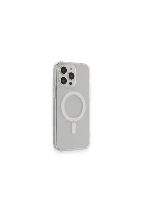 Apple İphone 14 Pro Max Kılıf Matte Şeffaf Magneticsafe - Şeffaf