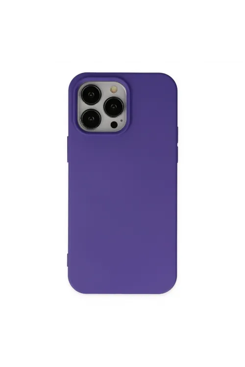 Apple İphone 14 Pro Max Kılıf Nano İçi Kadife Silikon - Mor