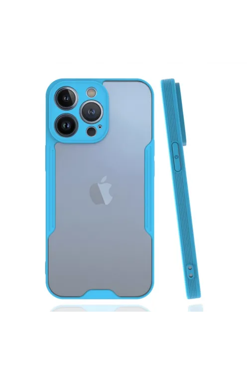 Apple İphone 14 Pro Max Kılıf Platin Silikon - Mavi