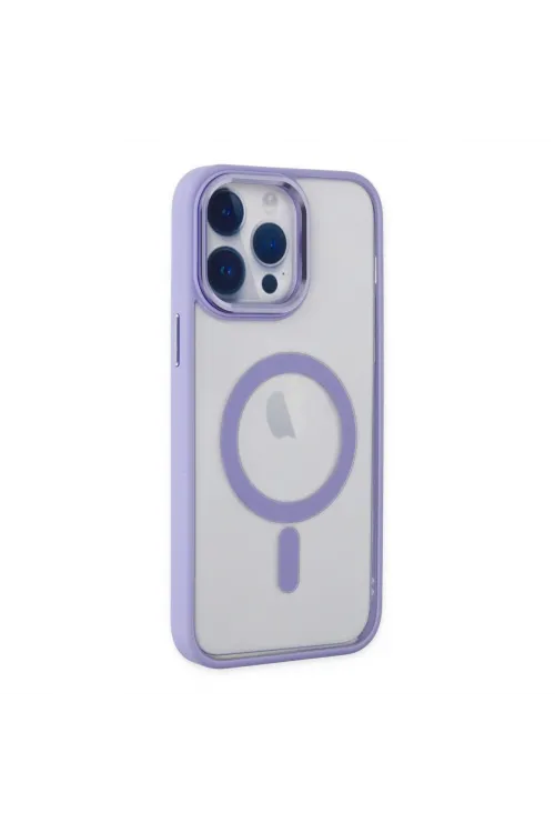 Apple İphone 14 Pro Max Kılıf Room Magneticsafe Silikon - Lila