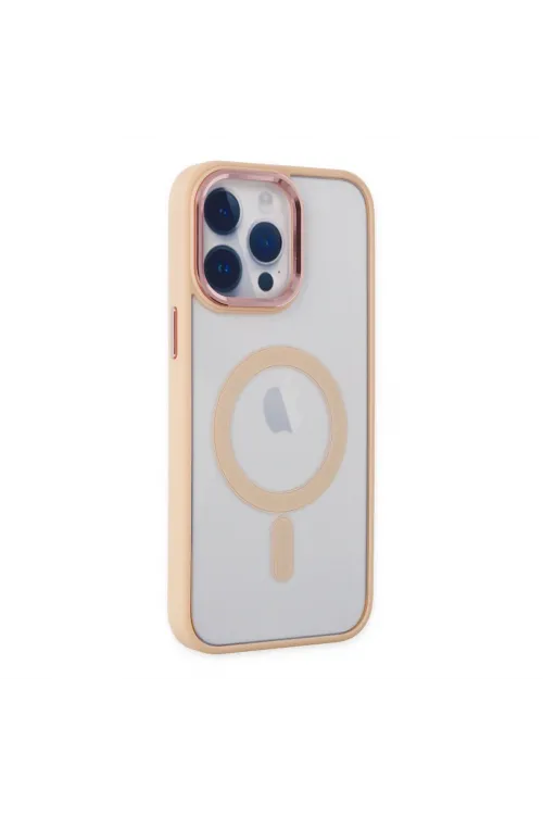 Apple İphone 14 Pro Max Kılıf Room Magneticsafe Silikon - Pudra