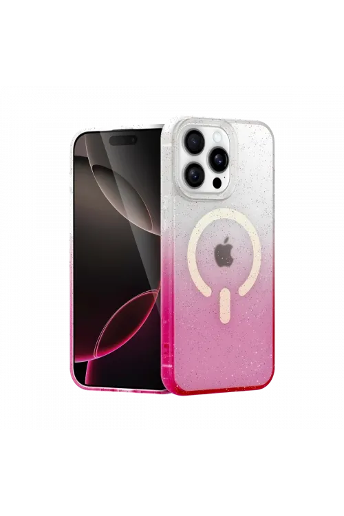 Apple iPhone 14 Pro Max Pummel Shiny Magsafe Kapak - Pembe