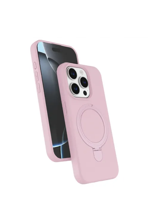 Apple İphone 14 Pro Max Regal Magsafe Standlı Kapak - Açık Pembe