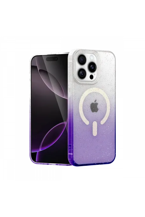 Apple iPhone 14 Pro Pummel Shiny Magsafe Kapak - Mor